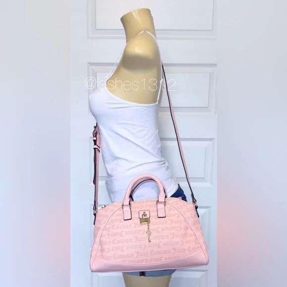 JUICY COUTURE Bag East Side West Side Satchel & Wallet Set - Pink Macaroon - Picture 12 of 12